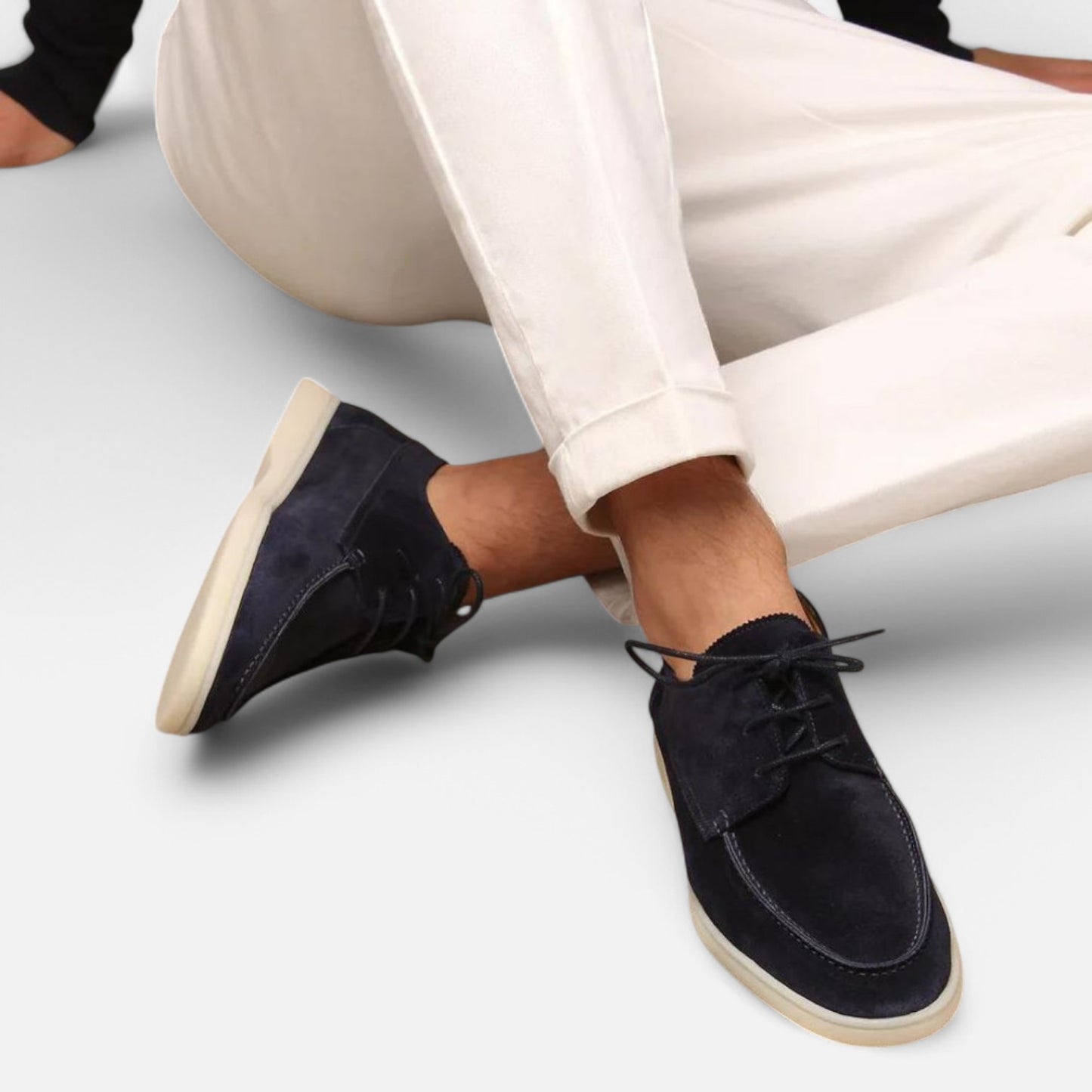 Maison Aurelien | Men's Suede Loafers with Laces