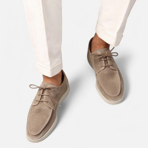 Maison Aurelien | Men's Suede Loafers with Laces