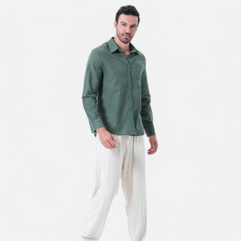 Maison Aurelien | Men's Pure Long Sleeve Linen Shirt
