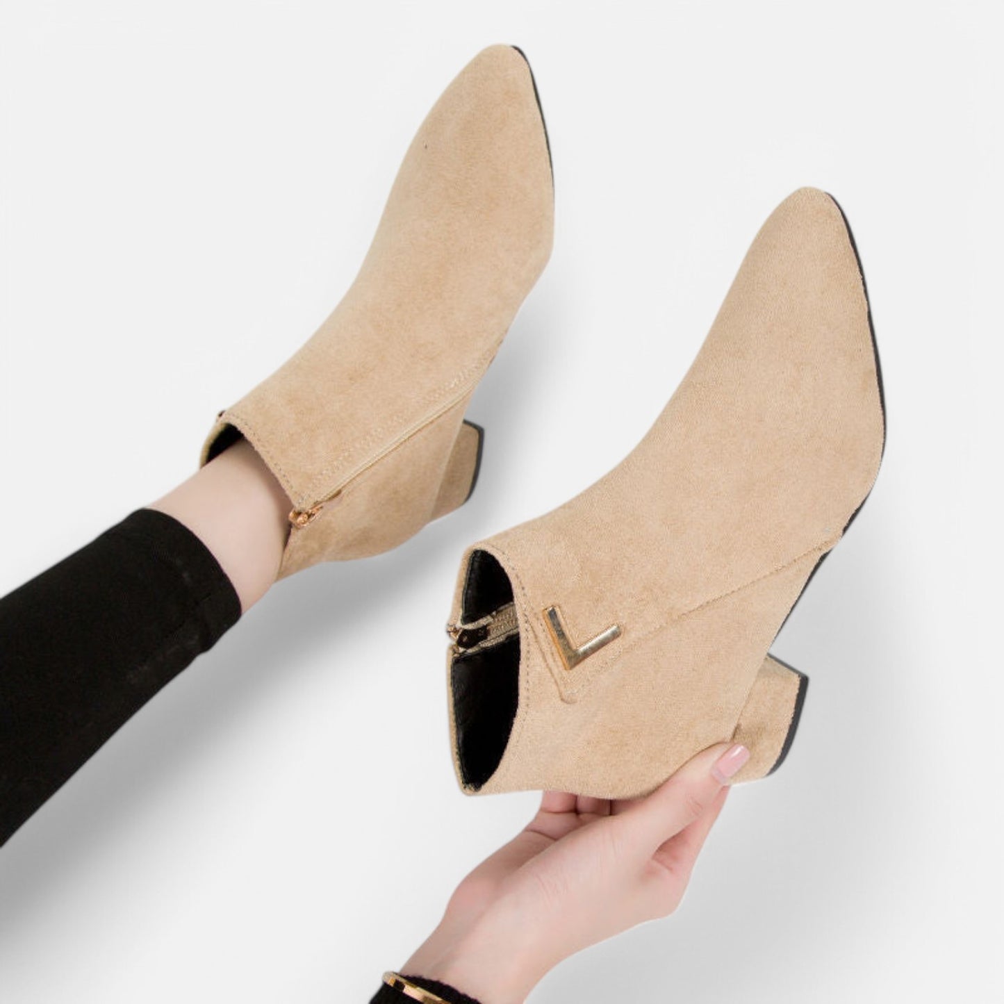Maison Aurelien | Women's Stylish Leather Low Heel Ankle Boots